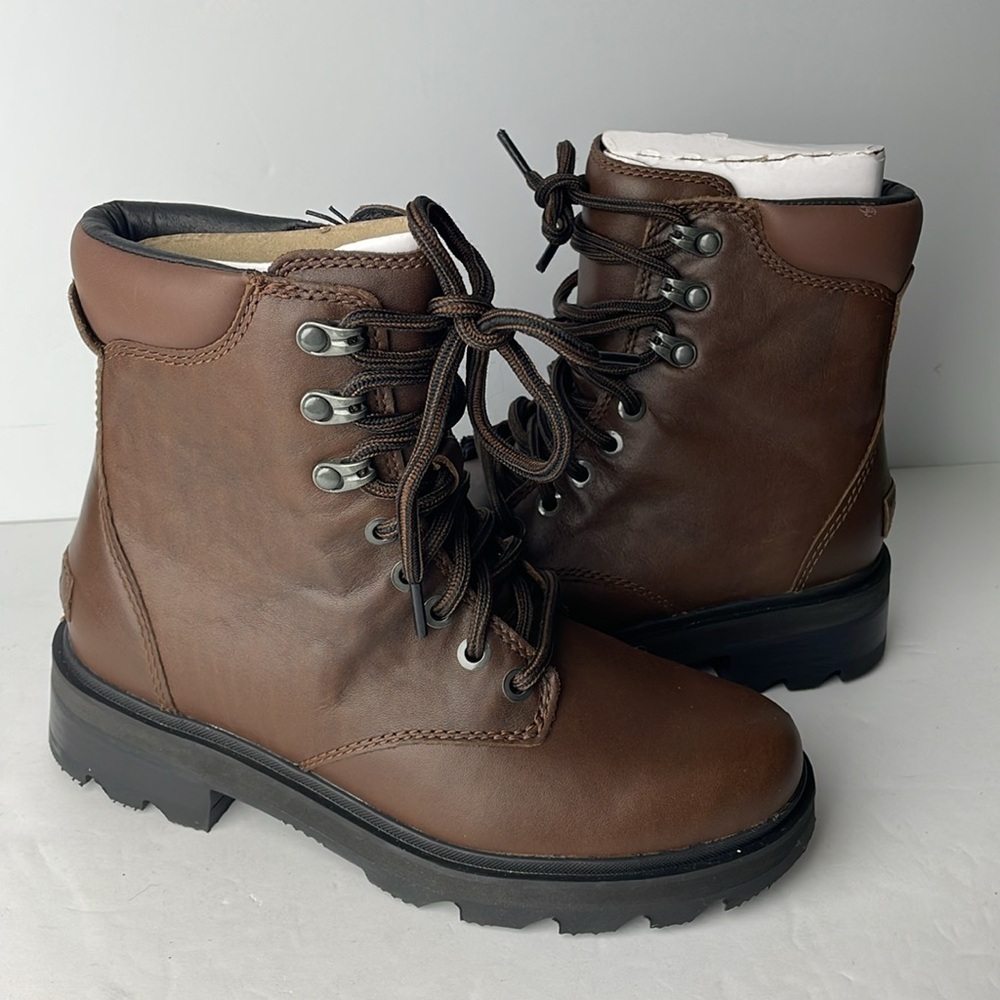 NEW Sorel Lennox Brown Lace Up Boots